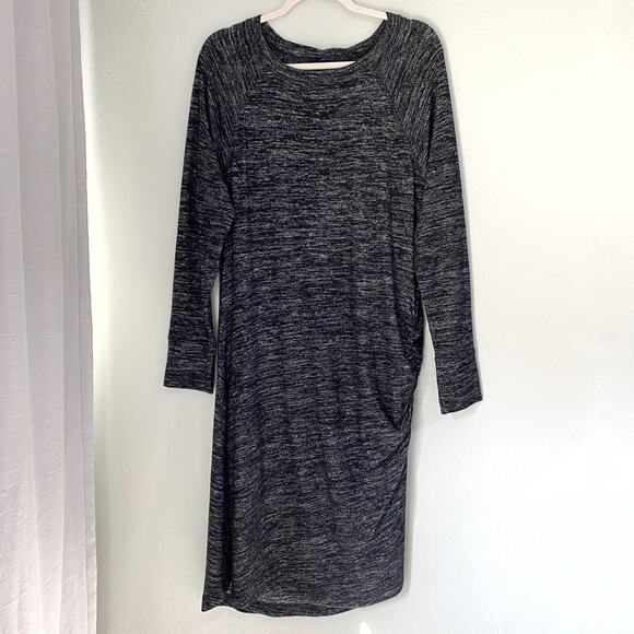 Banana Republic Heather Gray Ruched Side Long Sleeve Maternity Body Con Dress - Picture 1 of 9